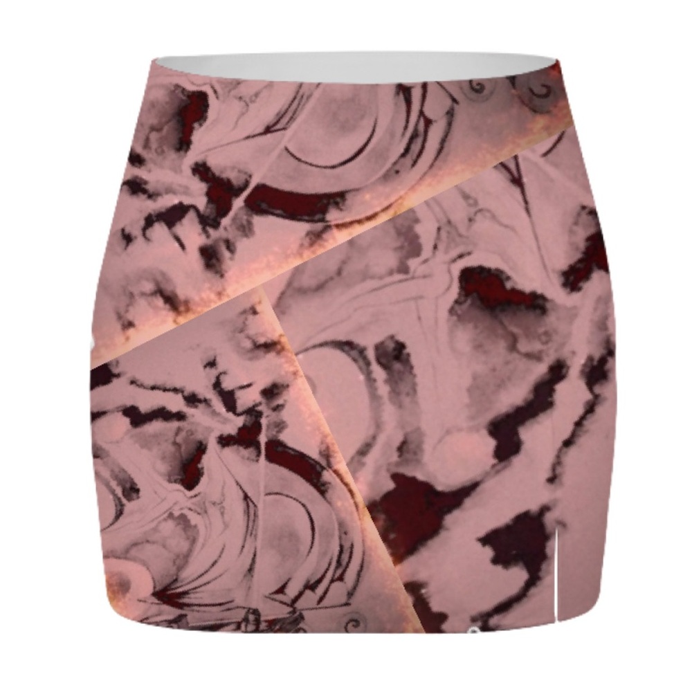 Elegant Abstract Patterned Mini Skirt